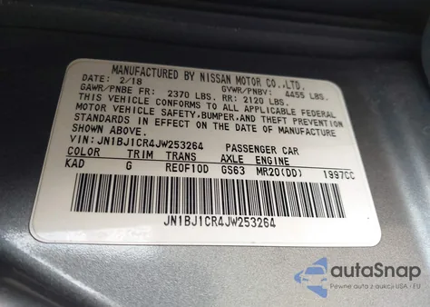 2018 Nissan Rogue Sport Sl from USA, damaged, VIN JN1BJ1CR4JW253264